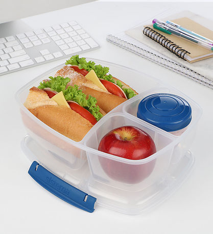 Sistema Madkasse m. Beholder - Triple Split Lunch - 2 l - Mørkeb