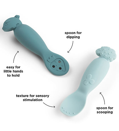 Done by Deer Learning spoon Set - Tiny Farm - Blue