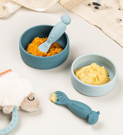 Done by Deer Learning spoon Set - Tiny Farm - Blue