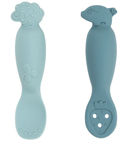 Done by Deer Learning spoon Set - Tiny Farm - Blue