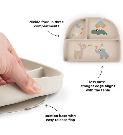 Done by Deer Stick And Stay Inddelt Tallerken - Celebration Sand