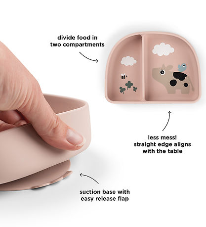 Done by Deer Stick And Stay Inddelt Skål - Tiny Farm - Pudder