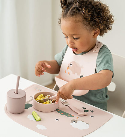 Done by Deer Dækkeserviet - Silikone - Tiny Farm - Pudder