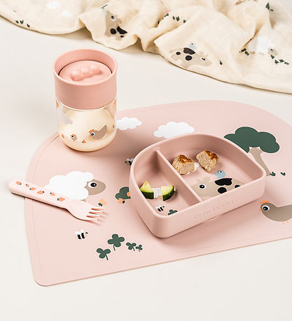 Done by Deer Dækkeserviet - Silikone - Tiny Farm - Pudder