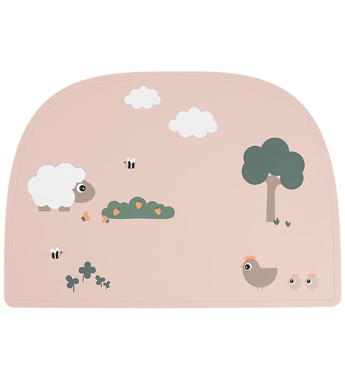 Done by Deer Dækkeserviet - Silikone - Tiny Farm - Pudder