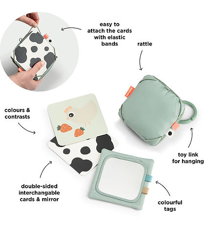 Done by Deer Baby Kontrastkortholder - Tiny Farm - Grøn