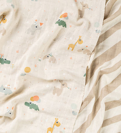 Done by Deer Spucktücher - 2er-Pack - Celebration - Sand