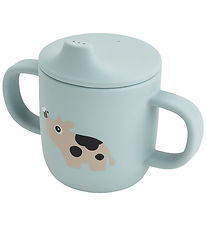 Done by Deer Tudkop m. Håndtag - Silikone - Tiny Farm - Blå