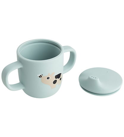 Done by Deer Tudkop m. Håndtag - Silikone - Tiny Farm - Blå