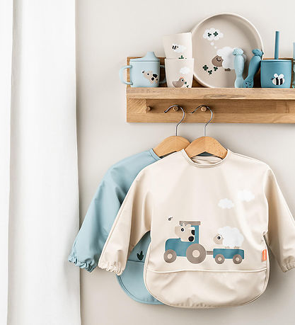 Done by Deer Tudkop m. Håndtag - Silikone - Tiny Farm - Blå