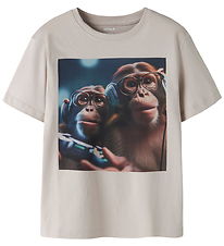 Name It T-shirt - NkmVoto - Chateau Gray/Gamer Monkey