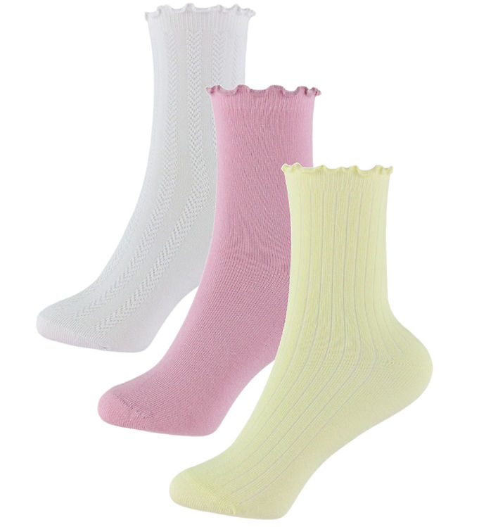 Name It Strømper - 3-pak NkfDiza - Bright White/Pirouette/Pear S