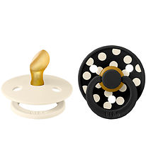 BIBS Colour Pacifiers - Size 1 - Anatomical - 2-Pack - Ivory/Bla