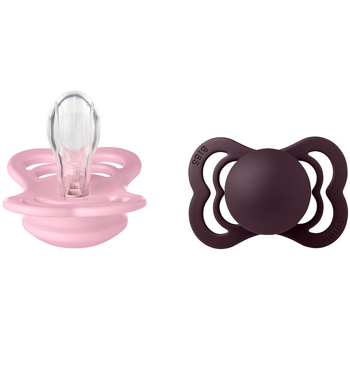 BIBS Supreme Sutter - Str. 2 - Symmetrisk - 2-pak - Baby Pink/Pl billede