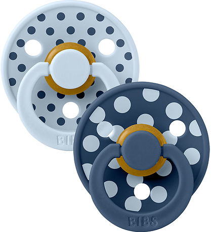 BIBS Colour Sutter - Str. 1 - Rund - 2-pak - Baby Blue/Steel Blu