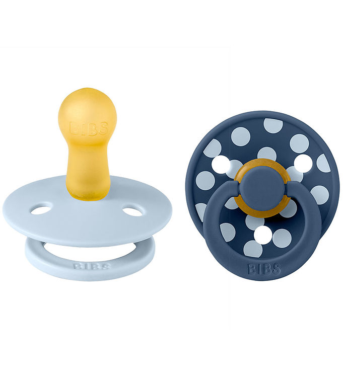 BIBS Colour Sutter - Str. 1 - Rund - 2-pak - Baby Blue/Steel Blu billede