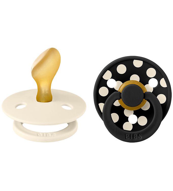 BIBS Colour Sutter - Str. 2 - Anatomisk - 2-pak - Ivory/Sort billede