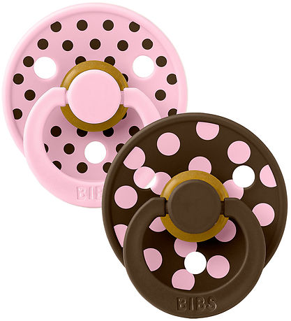 BIBS Colour Sutter - Str. 1 - Rund - 2-pak - Baby Pink/Moccha