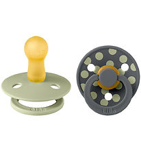 BIBS Colour Sutter - Str. 2 - Rund - 2-pak - Sage/Iron