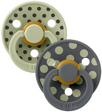 BIBS Colour Sutter - Str. 2 - Rund - 2-pak - Sage/Iron
