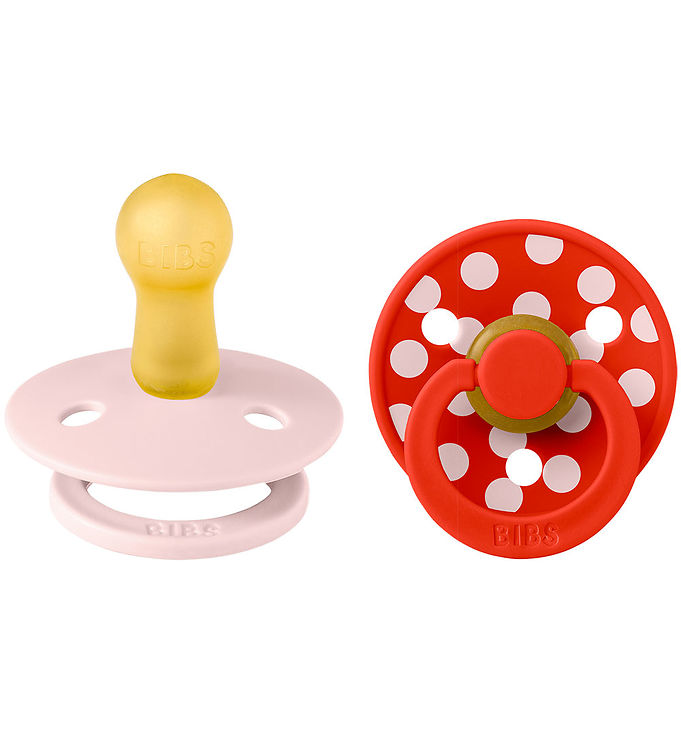 BIBS Colour Sutter - Str. 2 - Rund - 2-pak - Blossom/Candy Apple billede