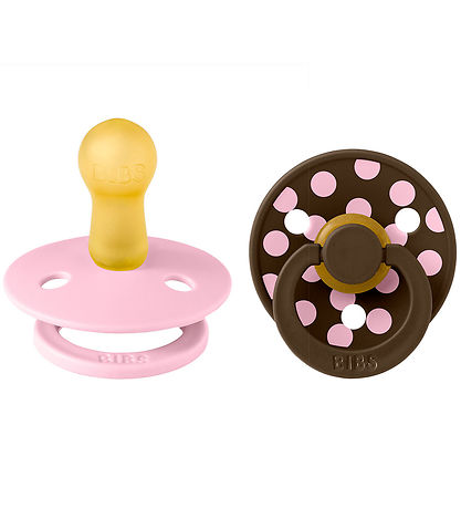 BIBS Colour Sutter - Str. 2 - Rund - 2-pak - Baby Pink/Mocha