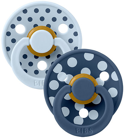 BIBS Colour Sutter - Str. 2 - Rund - 2-pak - Baby Blue/Steel Blu