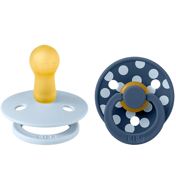 BIBS Colour Sutter - Str. 2 - Rund - 2-pak - Baby Blue/Steel Blu billede