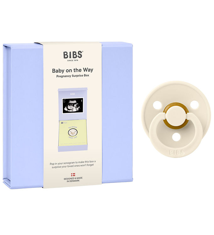 BIBS Gavesæt - Baby on The Way - Sut - Str. 1 - Latex - Ivory billede