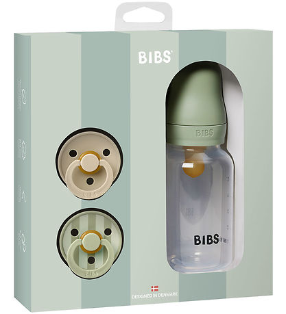 BIBS Sprinkle - Gift Set - Pacifiers/Feeding Bottle - Sage