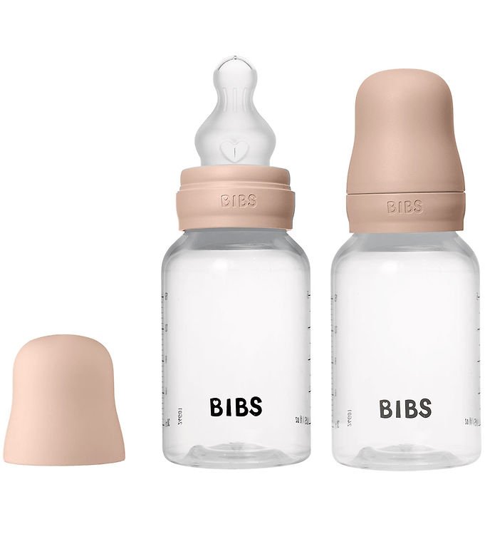 BIBS Bottle - Sutteflaskesæt - Plastik - 2-pak - Silikone/Slow Flow/Rund - 150ml - Blush