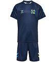 Hummel Træningssæt - hmlShimmer - Dress Blues/Limeade