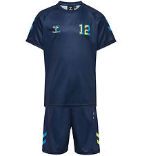 Hummel Træningssæt - hmlShimmer - Dress Blues/Limeade