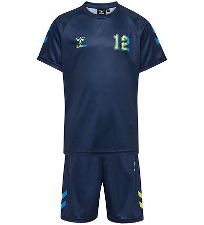 Hummel Træningssæt - hmlShimmer - Dress Blues/Limeade