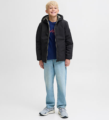 Jack & Jones Puffer Jacket - JjeBrook - Reversible - Black/Olive