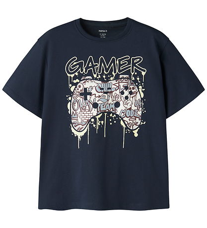 Name It T-Shirt - NkmVictor - 2-pak - Navy Blazer/Pear Sorbet