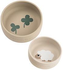 Done by Deer Skål - 2-pak - Silikone - Sheepy - Sand