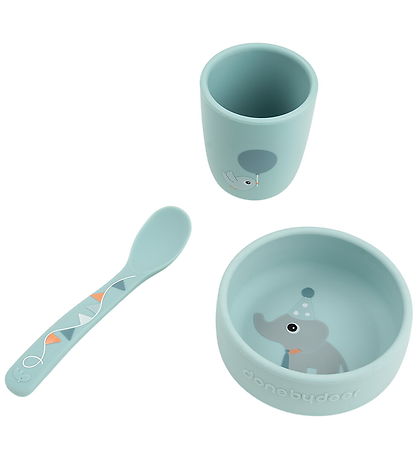 Done by Deer Spisesæt - Stick & Stay - Celebration - Blå