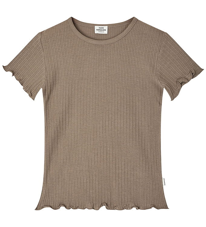 mads Nørgaard T-shirt - Rib - Hulmønster - Pointella - Walnut