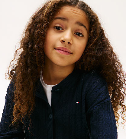 Tommy Hilfiger Cardigan - Strik - Pointelle - Dark Night Navy