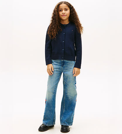 Tommy Hilfiger Cardigan - Strik - Pointelle - Dark Night Navy