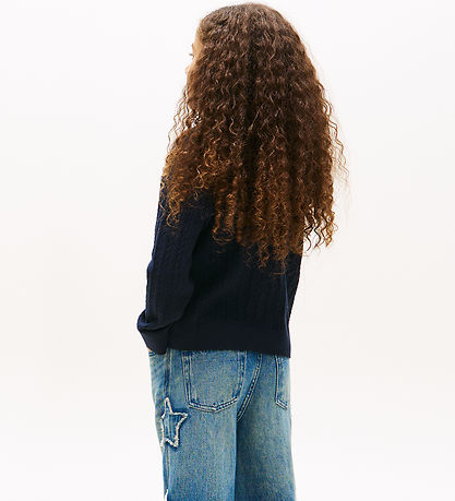 Tommy Hilfiger Cardigan - Strik - Pointelle - Dark Night Navy