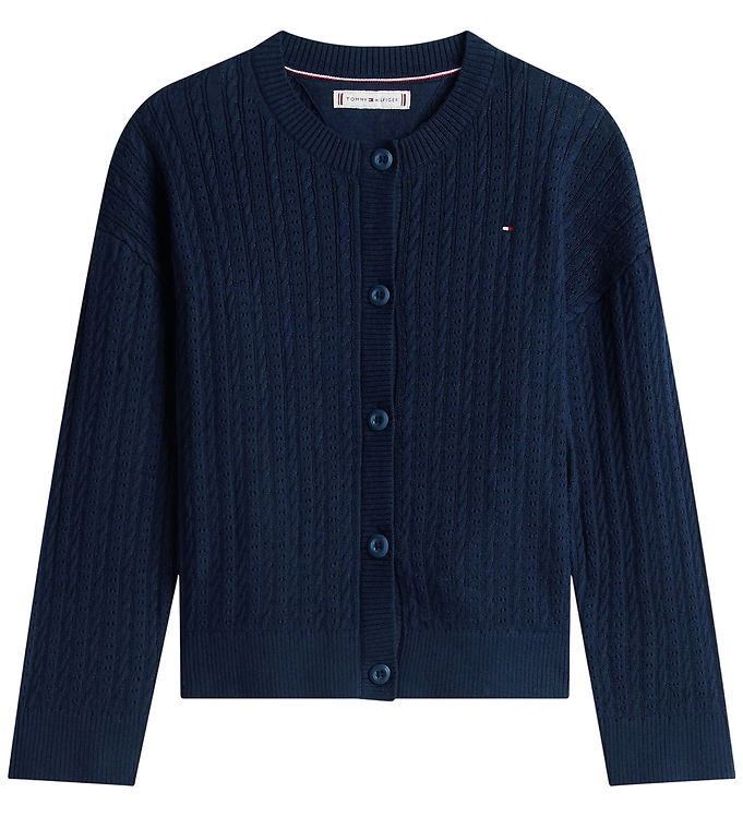 Tommy Hilfiger Cardigan - Strik - Pointelle - Dark Night Navy