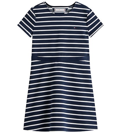 Tommy Hilfiger Kjole - Essential Punto - Dark Night Navy Stripes