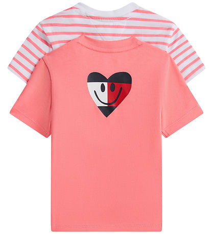 Tommy Hilfiger T-shirts - 2-pak - Flag Smile - Tropical Blush