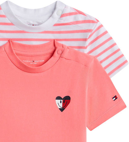 Tommy Hilfiger T-shirts - 2-pak - Flag Smile - Tropical Blush