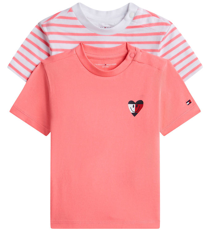 Tommy Hilfiger T-shirts - 2-pak - Flag Smile - Tropical Blush