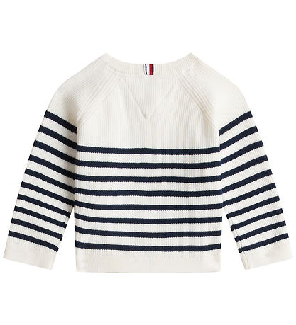 Tommy Hilfiger Cardigan - Strik - Essential - Ivory Silk Stripes