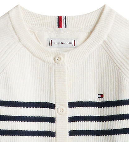 Tommy Hilfiger Cardigan - Strik - Essential - Ivory Silk Stripes