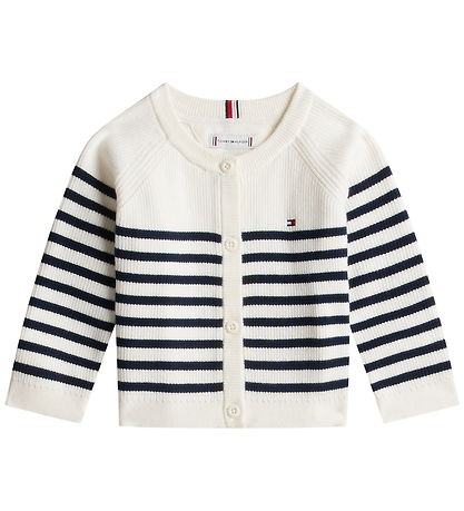 Tommy Hilfiger Cardigan - Strik - Essential - Ivory Silk Stripes
